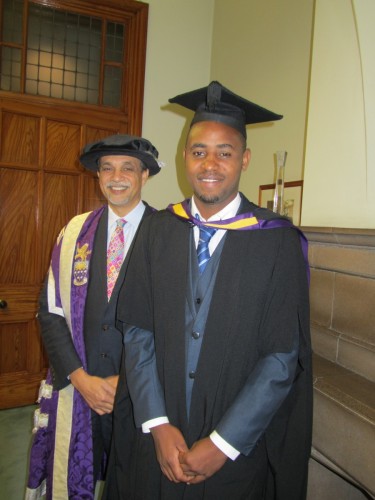 On his graduation day