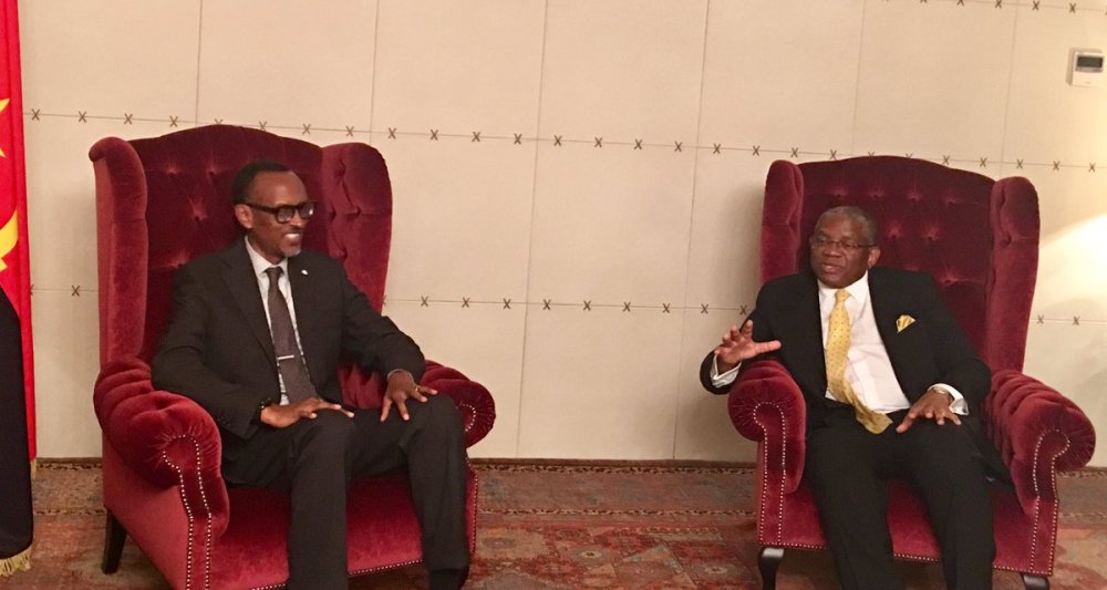 Paul Kagame currenty at the swearing-in ceremony of new Angolan president João Manuel Gonçalves Lourenço,