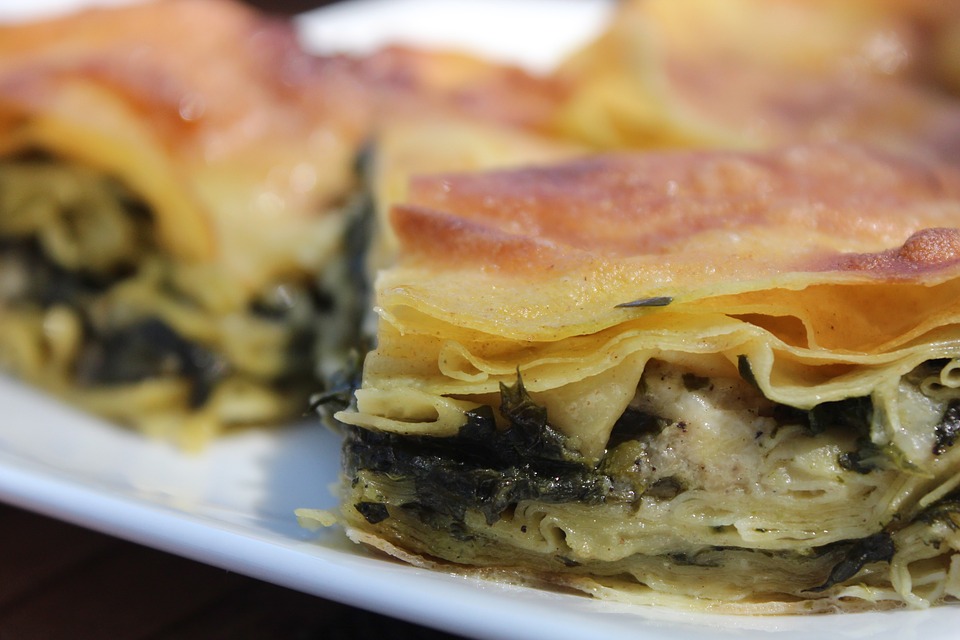 Turkish food Borek; filled pastries that are said to be "matchless in savor"