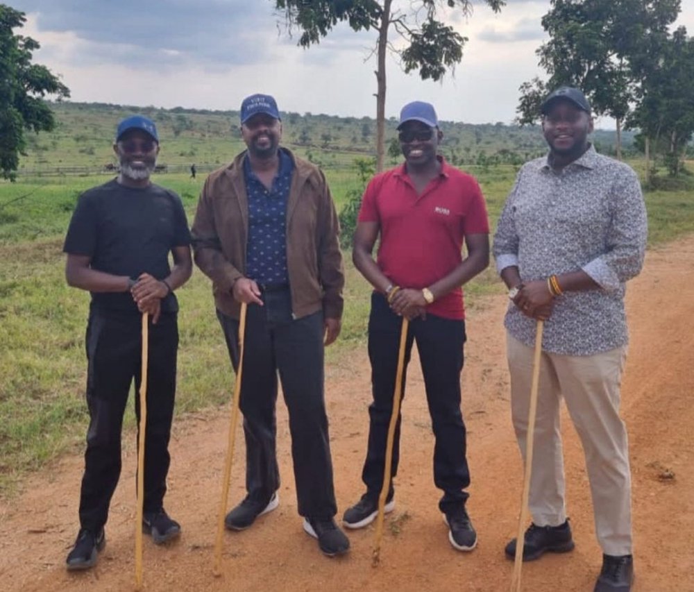 Gen Muhoozi and his delegation at the farm of President Kagame in Bugesera.