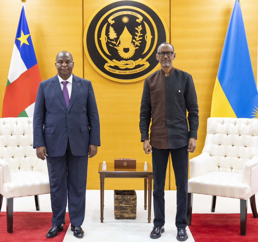 President Kagame has hosted his counterpart of CAR, Touadéra at Urugwiro Village. 