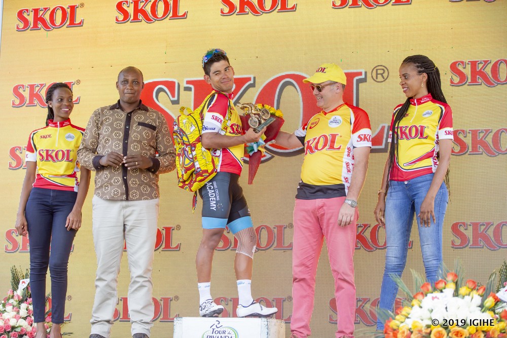 Edwin Alcibiades Avila Vanegas awarded after winning the fourth stage of 2019 Tour du Rwanda