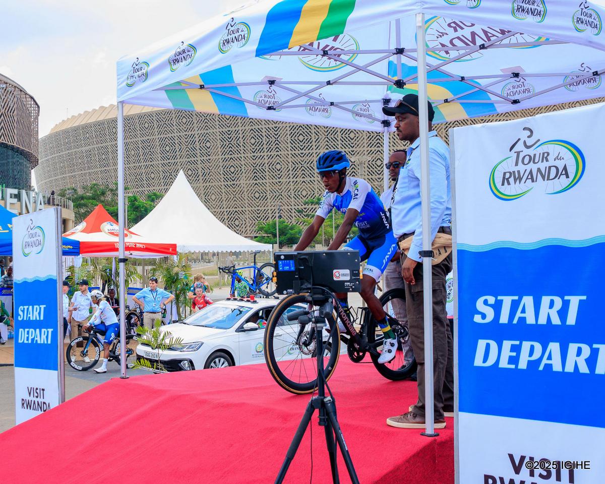 The honour of being the first rider to set off went to Nzafashwanayo Jean Claude, representing the Centre Mondial Cyclisme team.