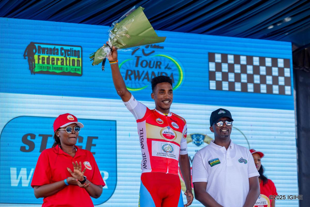 Amstel awarded Henok Mulubrhan after securing the victory of stage 1.