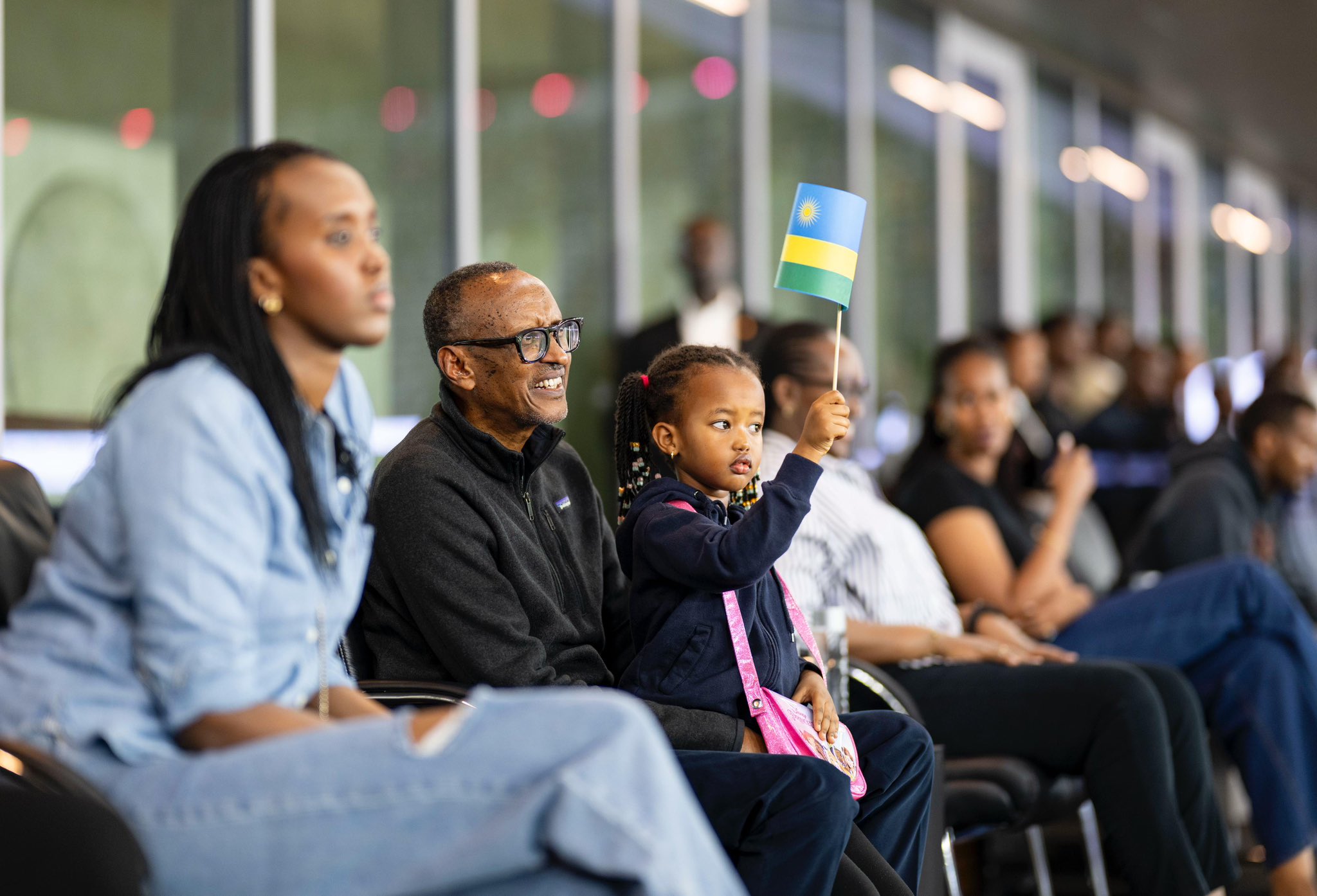 Excitement swept through the stadium towards the end of the first half when President Paul Kagame arrived alongside the First Lady.