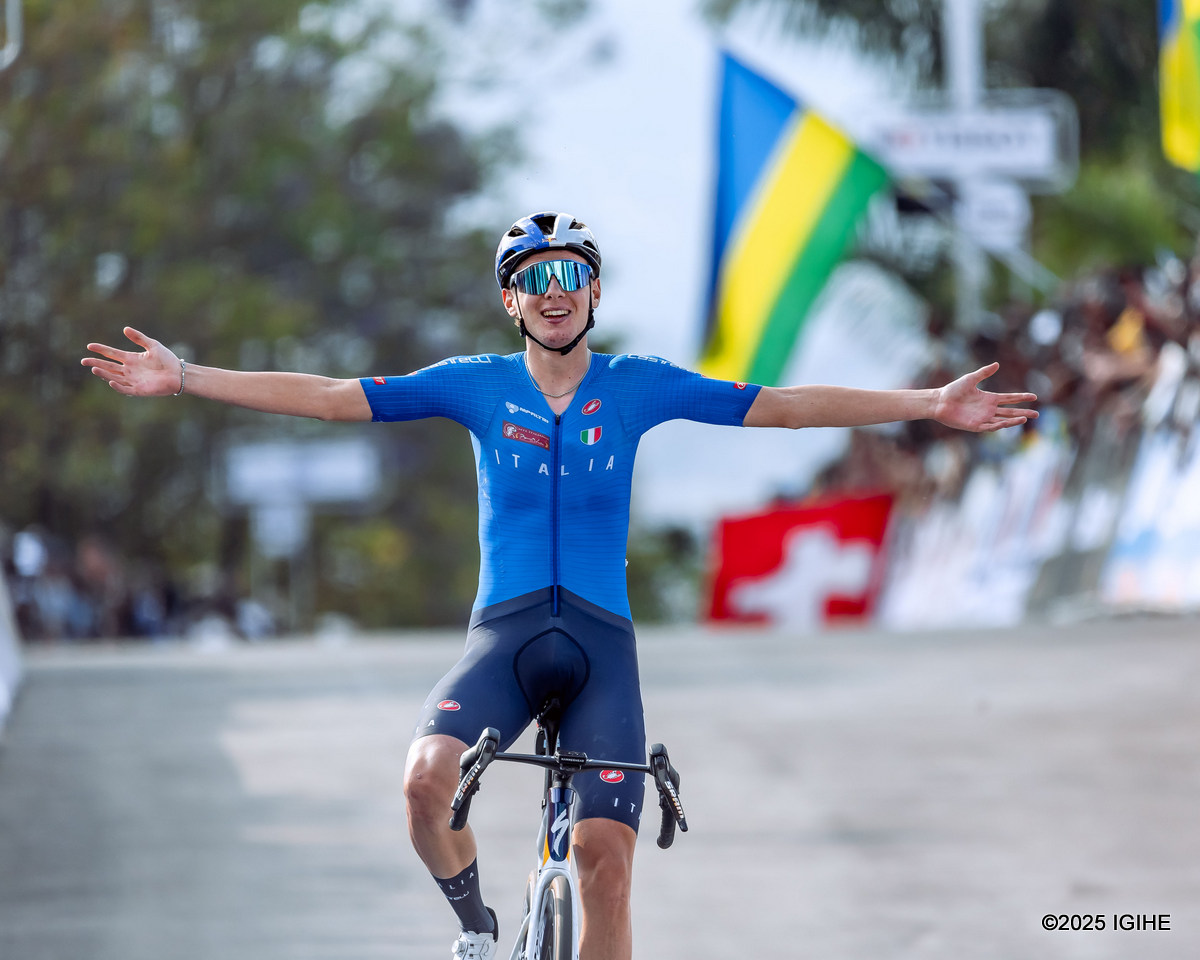 Lorenzo Finn crossed the line with a time of 3:57:27, arms raised in triumph.