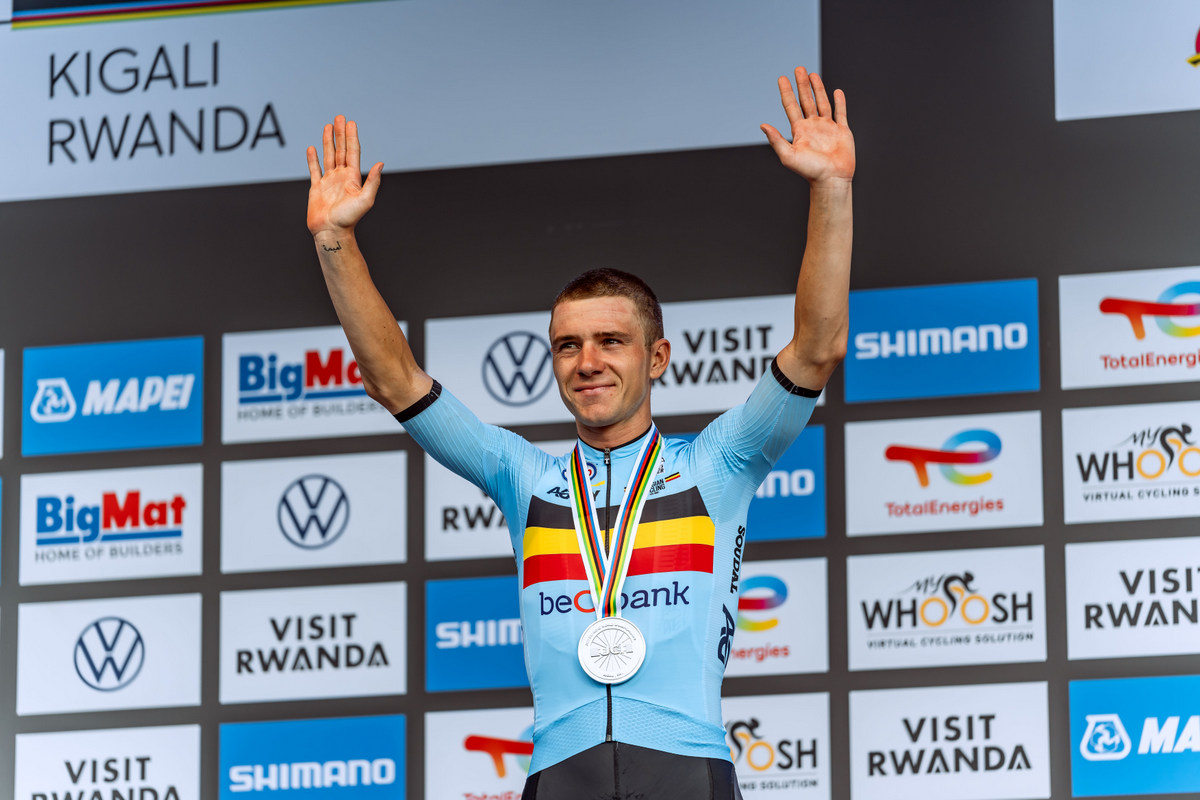 Belgium’s Remco Evenepoel had to overcome mechanical problems and multiple bike changes but still battled his way to the silver medal.