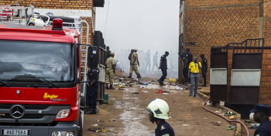 The scene of a fire break out at the Gasabo Prison in Kigali on March 31, 2017. Photo| Cyril Ndegeya