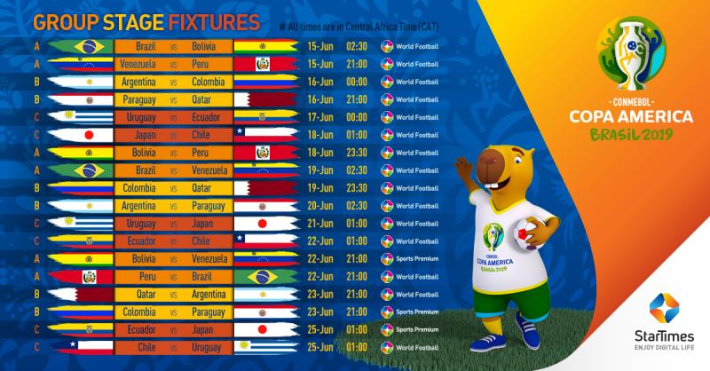 Here are the Fixtures of Copa America 2019. .