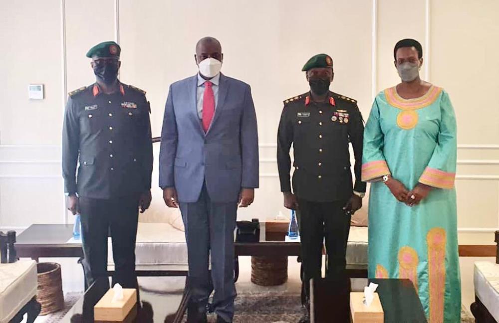 Lieutenant General Muhoozi has arrived in Rwanda for one-day visit.  