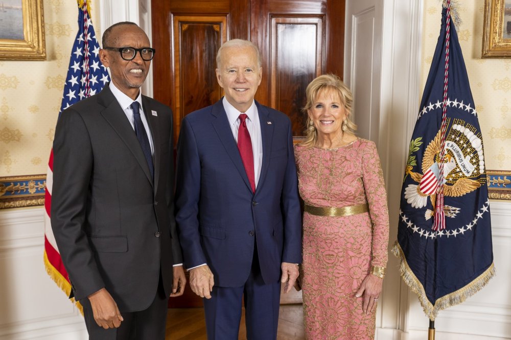 President Kagame with Joe Biden and her wife Jill last year. 