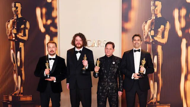"Flow," a wordless cat parable, won the Oscar for animated feature at Sunday’s 97th Academy Awards. The win gives Latvian filmmaker Gints Zilbalodis his first Academy Award.