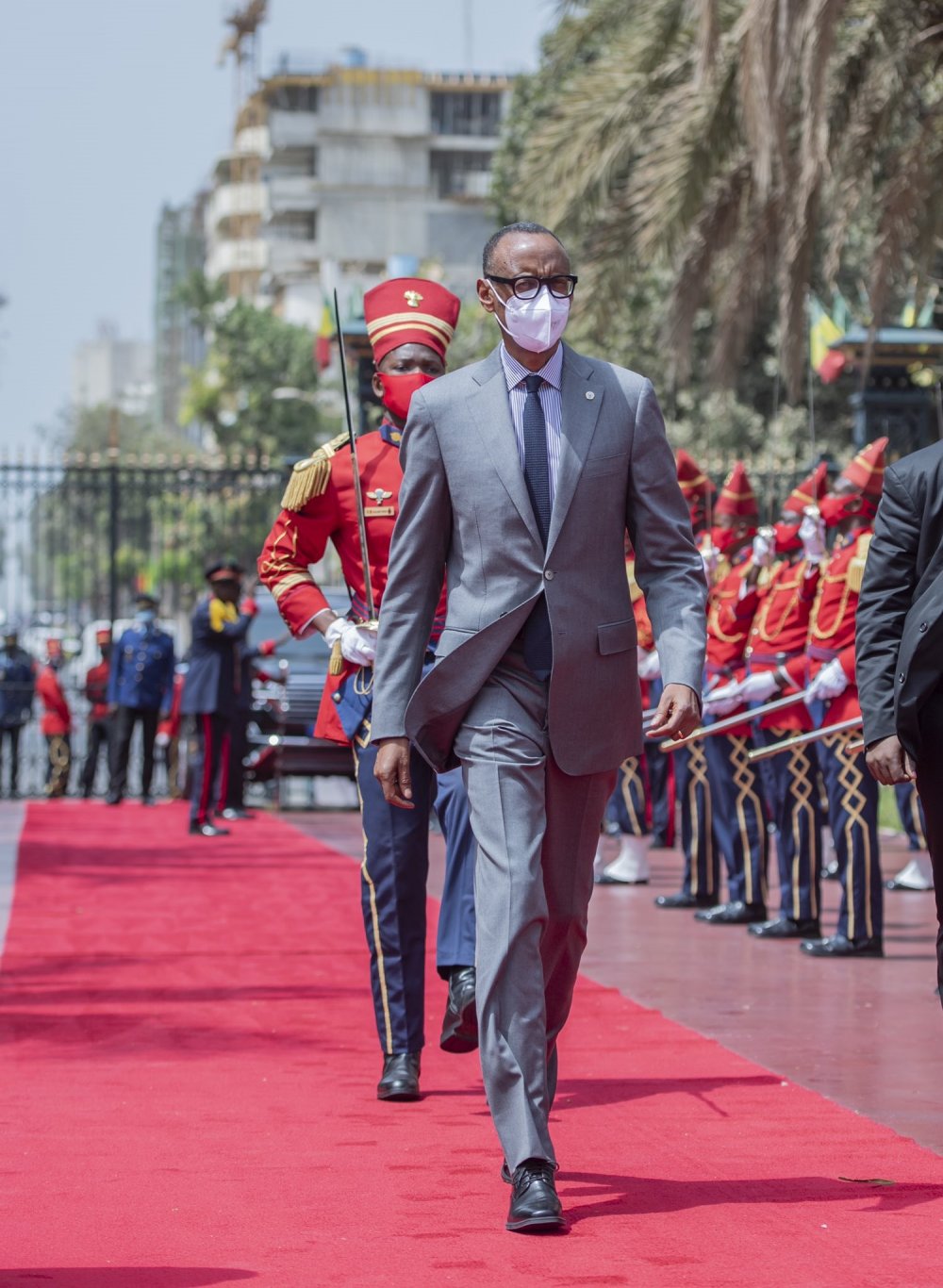 A guard of honour was mounted to welcome President Kagame.