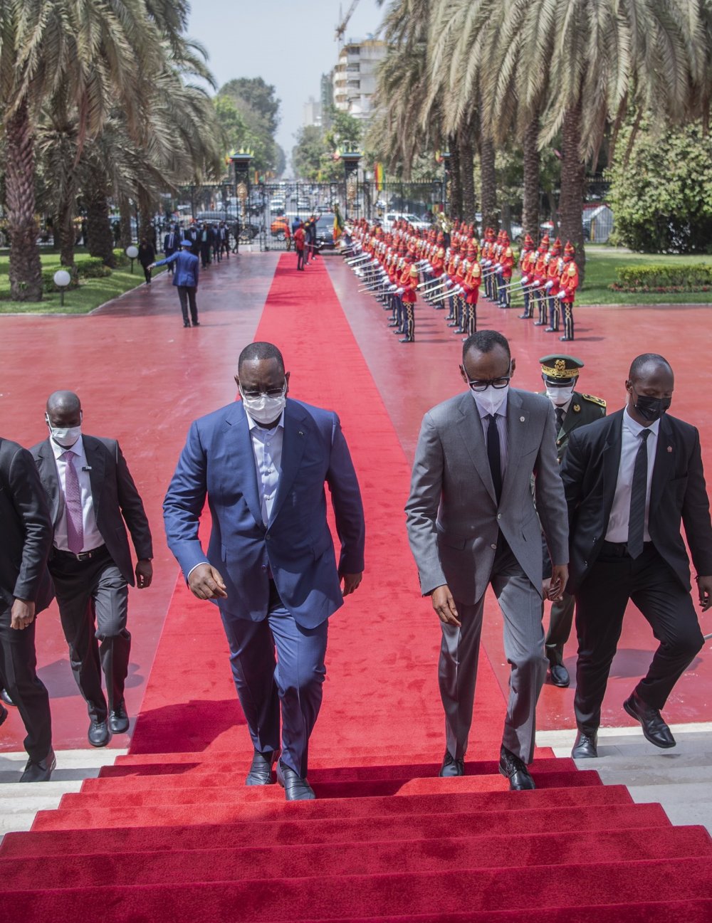 President Macky Sall welcoming his counterpart o f Rwanda, Paul Kagame.