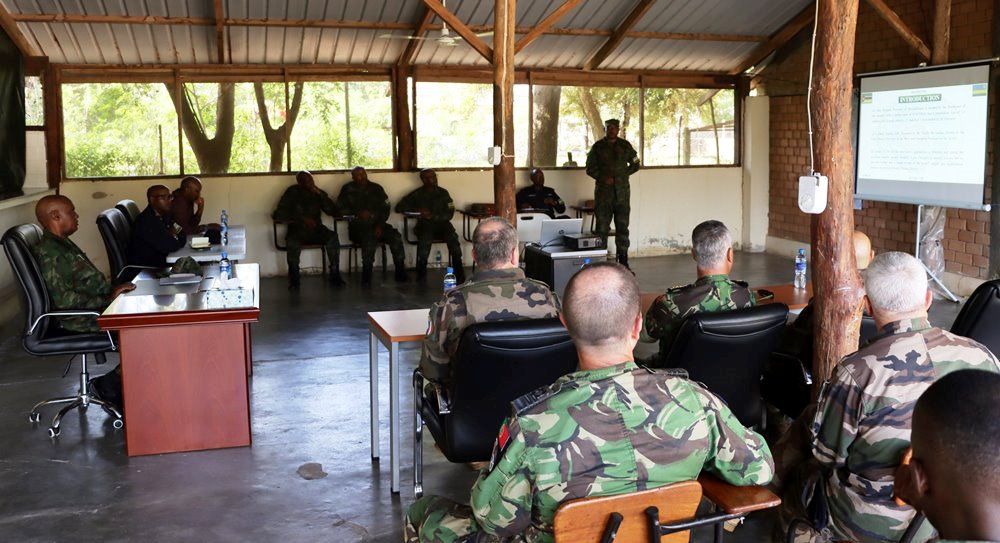 The delegation received a briefing on the security situation in Rwandan Security Forces Area of Responsibility in Mozambique.