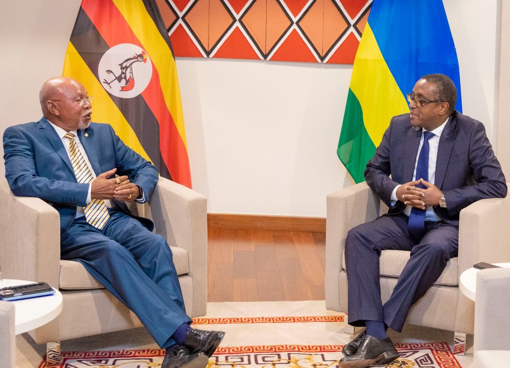 Minister Biruta (right) has met with Gen Jeje Odongo (right).