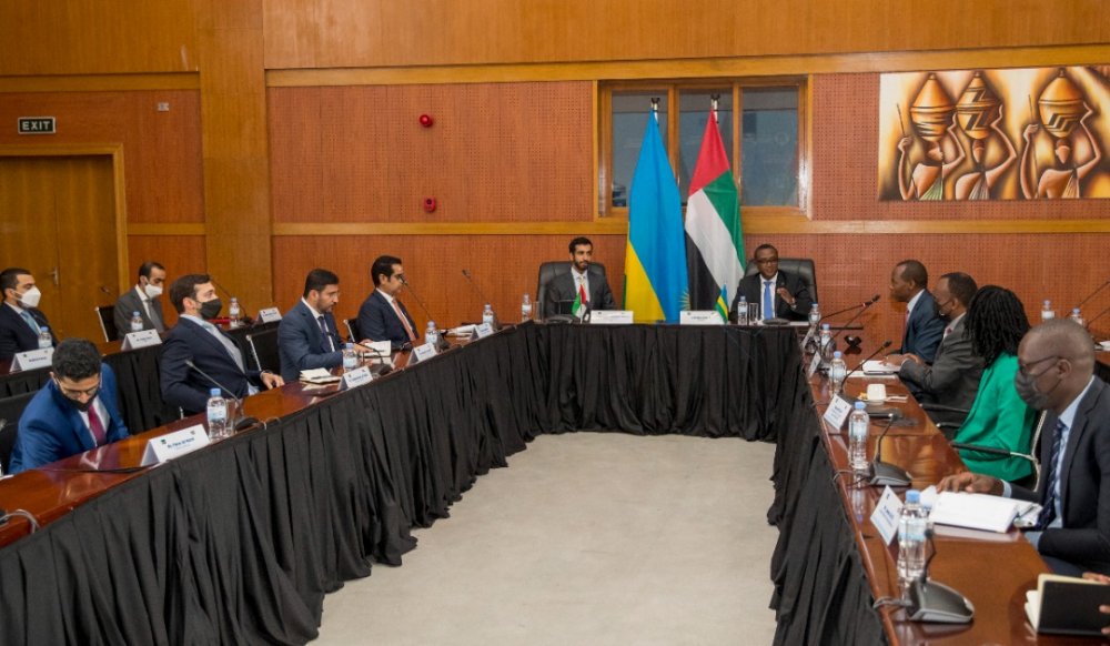 Delegations from Rwanda and UAE holding discussions.  