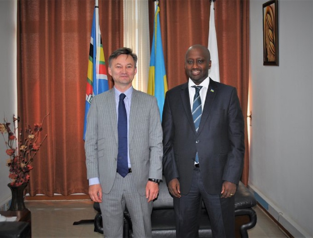 The Minister of State for Foreign Affairs, Amb. Olivier Nduhungirehe received new Chargé d’Affaires, Jérémie Blin representing France in Kigali