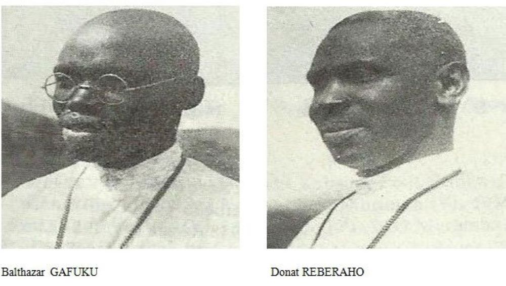 Father Balthazar Gafuku (left) and Father Donat Reberaho (right) became the first Rwandans to receive pristhood sacrament.  