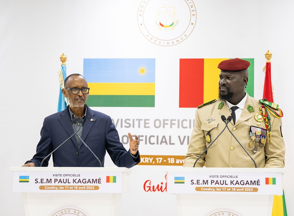 President Kagame with his counterpart of Guinea Conakry. 