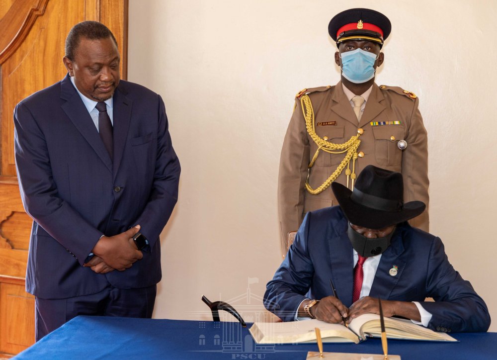President Salva Kiir Mayardit of South Sudan also signed the guest book. 