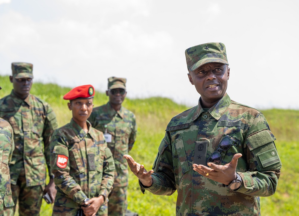 Prior to their departure for Jamaica, the RDF engineers received a briefing from Brigadier General Faustin Tinka, Commander of the Mechanized Division on behalf of the RDF Chief of Defence Staff.
