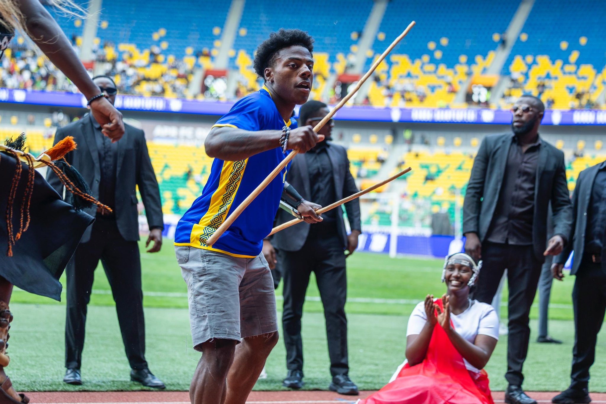 IshowSpeed took part in a Rwandan traditional dance.