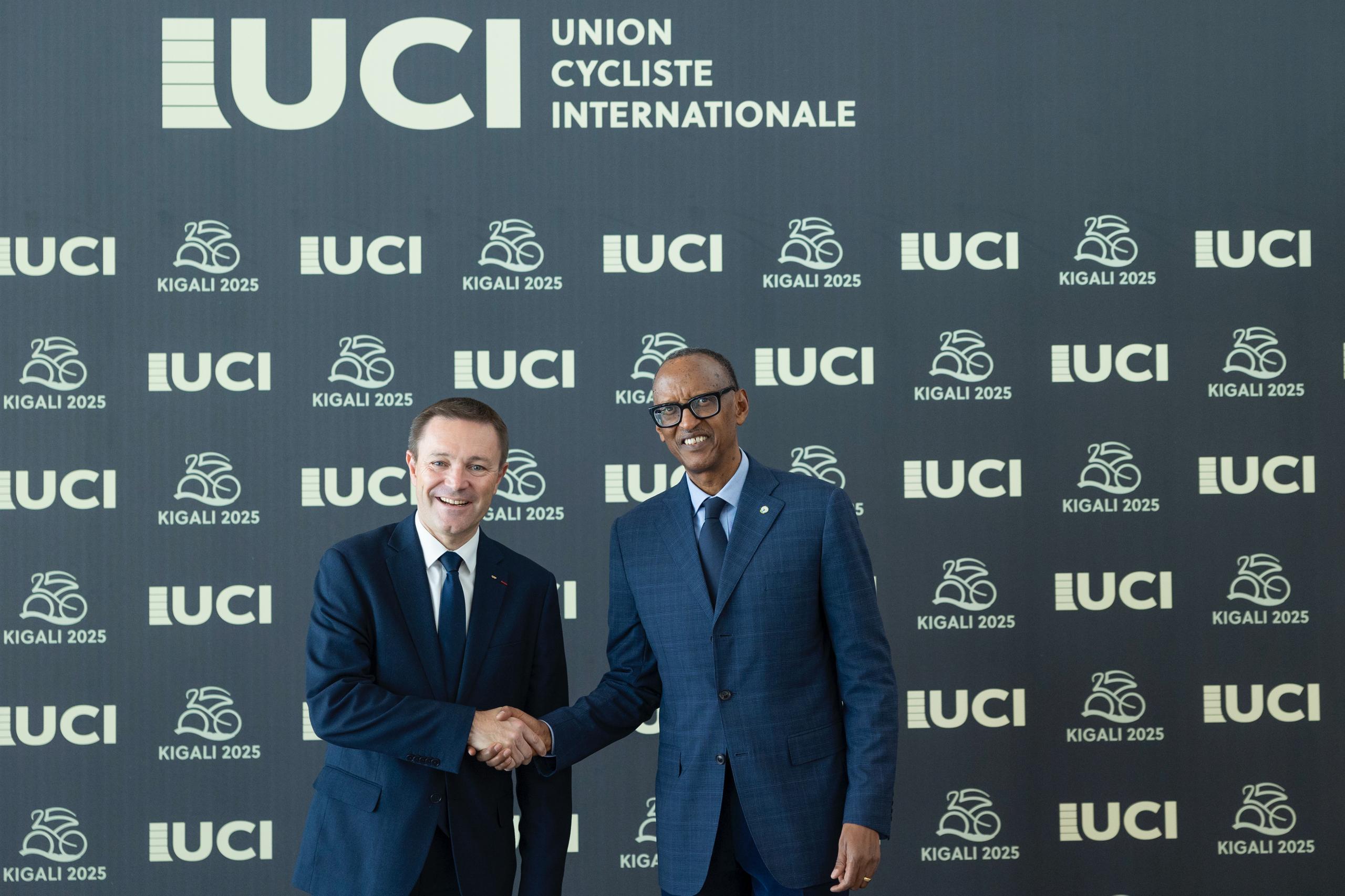 President Paul Kagame praised UCI President David Lappartient for his “integrity and courage” in bringing the Union Cycliste Internationale (UCI) Road World Championships to Africa for the first time in the sport’s 125-year history.