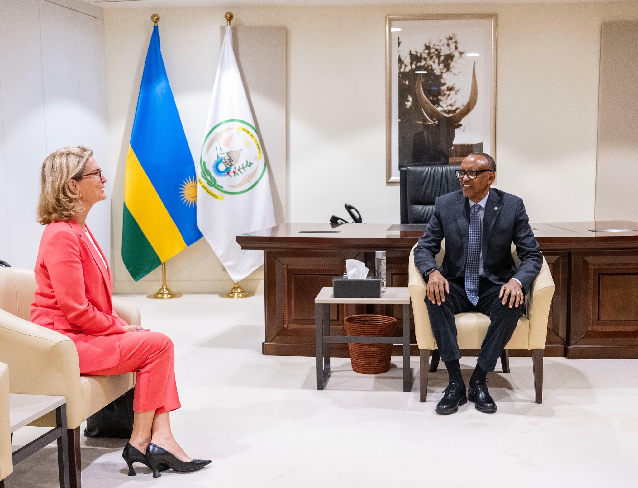 President Paul Kagame met with Doreen Bogdan-Martin, Secretary-General of the International Telecommunication Union (ITU), on the sidelines of the MWC 2025.