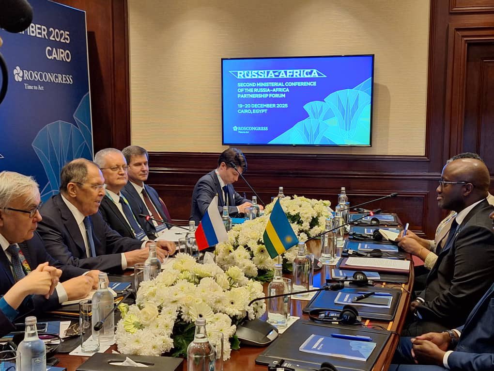 Russian Foreign Minister Sergey Lavrov and Rwanda’s Minister of Foreign Affairs and International Cooperation, Olivier Nduhungirehe, held talks on the sidelines of the Second Ministerial Conference of the Russia–Africa Partnership Forum in Cairo, Egypt, on December 19, 2025.