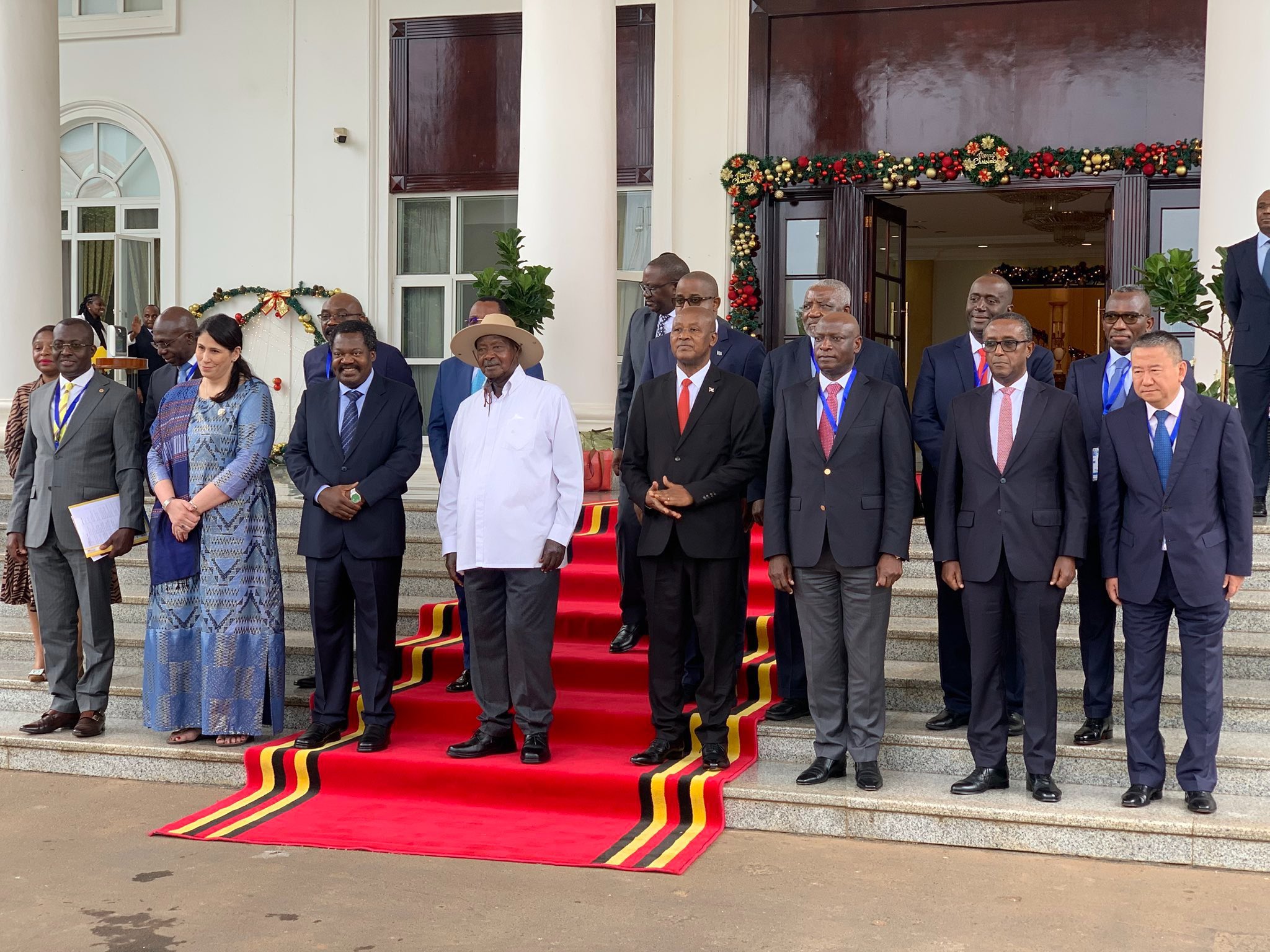 Minister Biruta (second from right in the front) expressed Rwanda’s concerns at an Extraordinary Summit on the security situation in the Democratic Republic of the Congo (DRC), held at Uganda’s State House in Entebbe.