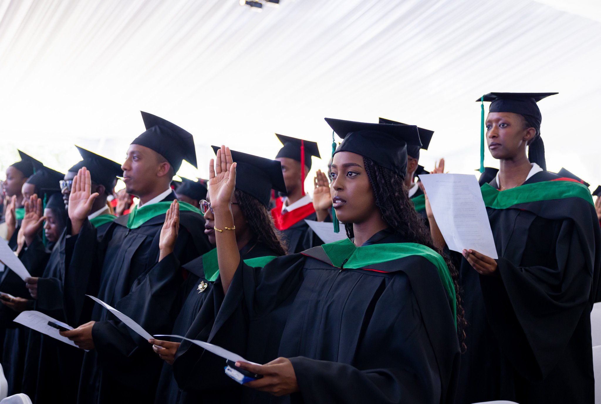 The graduation, held at UGHE’s Butaro campus, saw 30 medical doctors and 48 Master of Science in Global Health Delivery (MGHD) graduates receive their degrees.