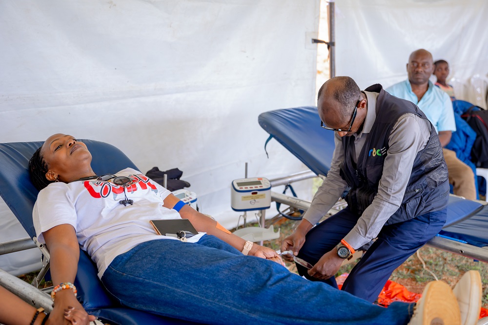 The leader of Worship Harvest, Rucyahana Joy, also donated blood.