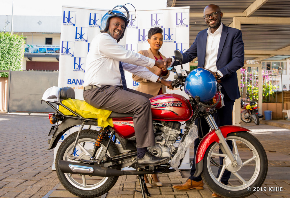 One of the lucky winners, Idi Gaparayi, received a motorcycle