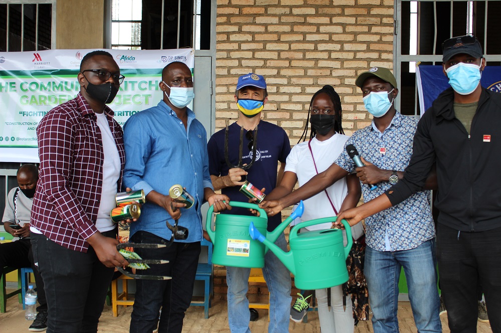 The Rotaract Club of KIE also donated gardening tools for maintenance of kitchen gardens.  