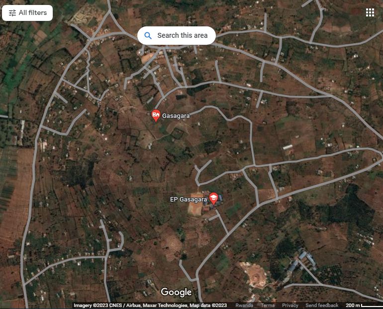 A picture snapped by satellites showing Gasagara Cell where the incident happened.  