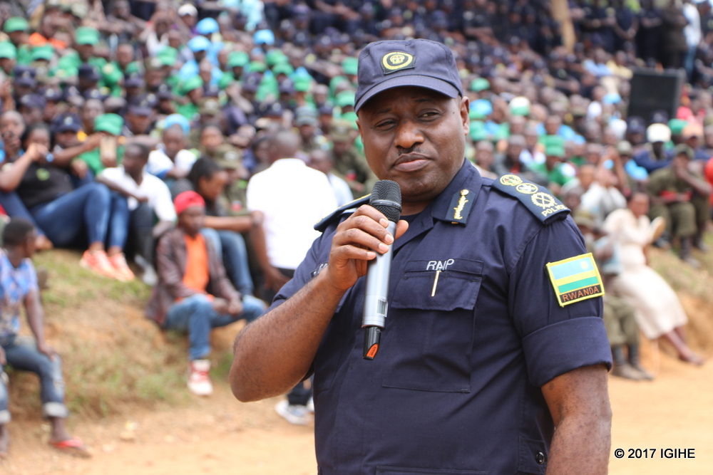IGP Emmanuel Gasana speaks at the launch of Hygiene and Security Campaign