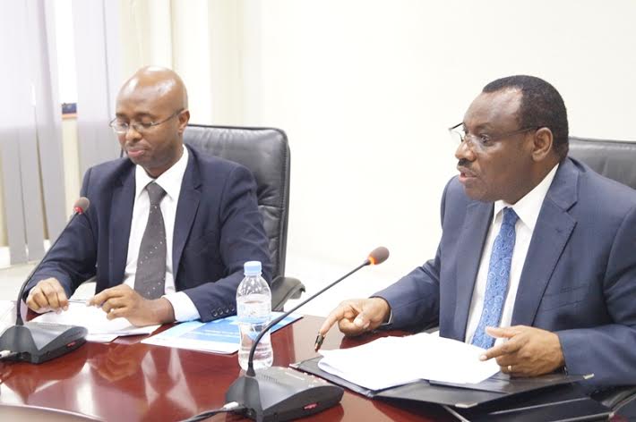 The director of NISR Murangwa and the Minister of Finance and Economic Planning ,Amb.Gatete Claver