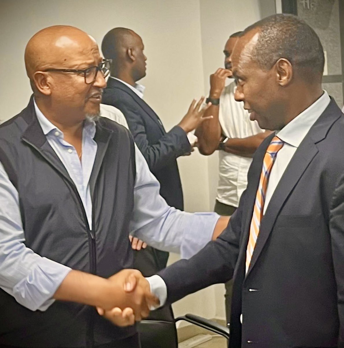 Menghis Bairu, the Chief Executive Officer of Bio Usawa and Francis Gatare, Rwanda Development Board's Chief Executive Officer.