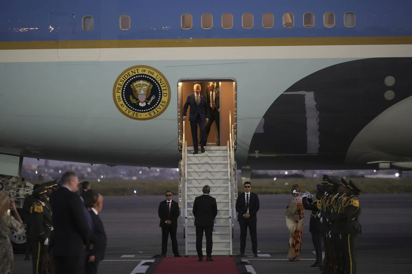United States President Joe Biden arrived in Angola late on Monday for a two-day visit.
