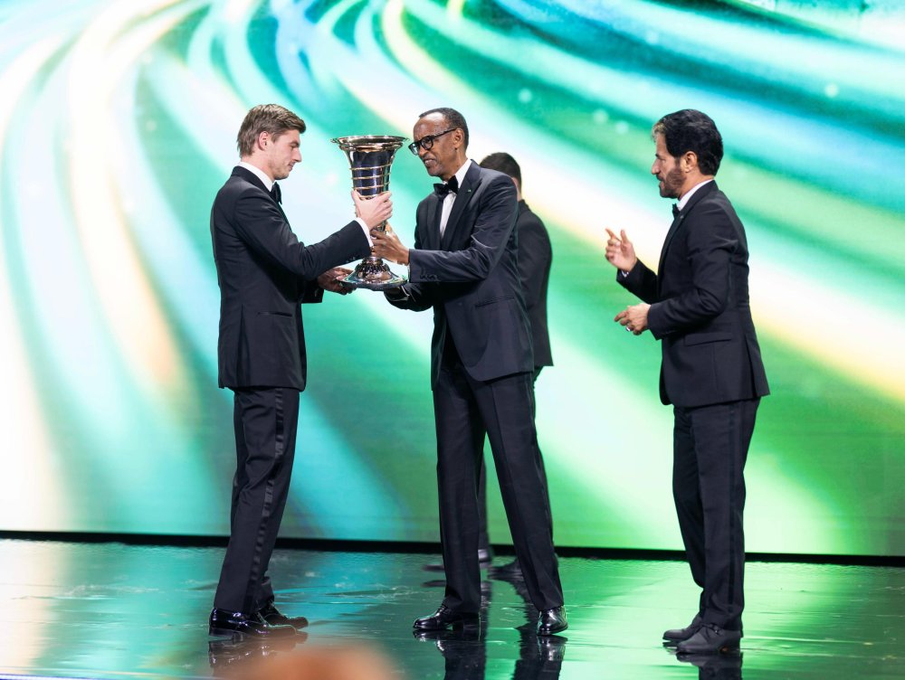 Verstappen, one of only six drivers in history to achieve four or more titles, received his trophy from the Head of State.