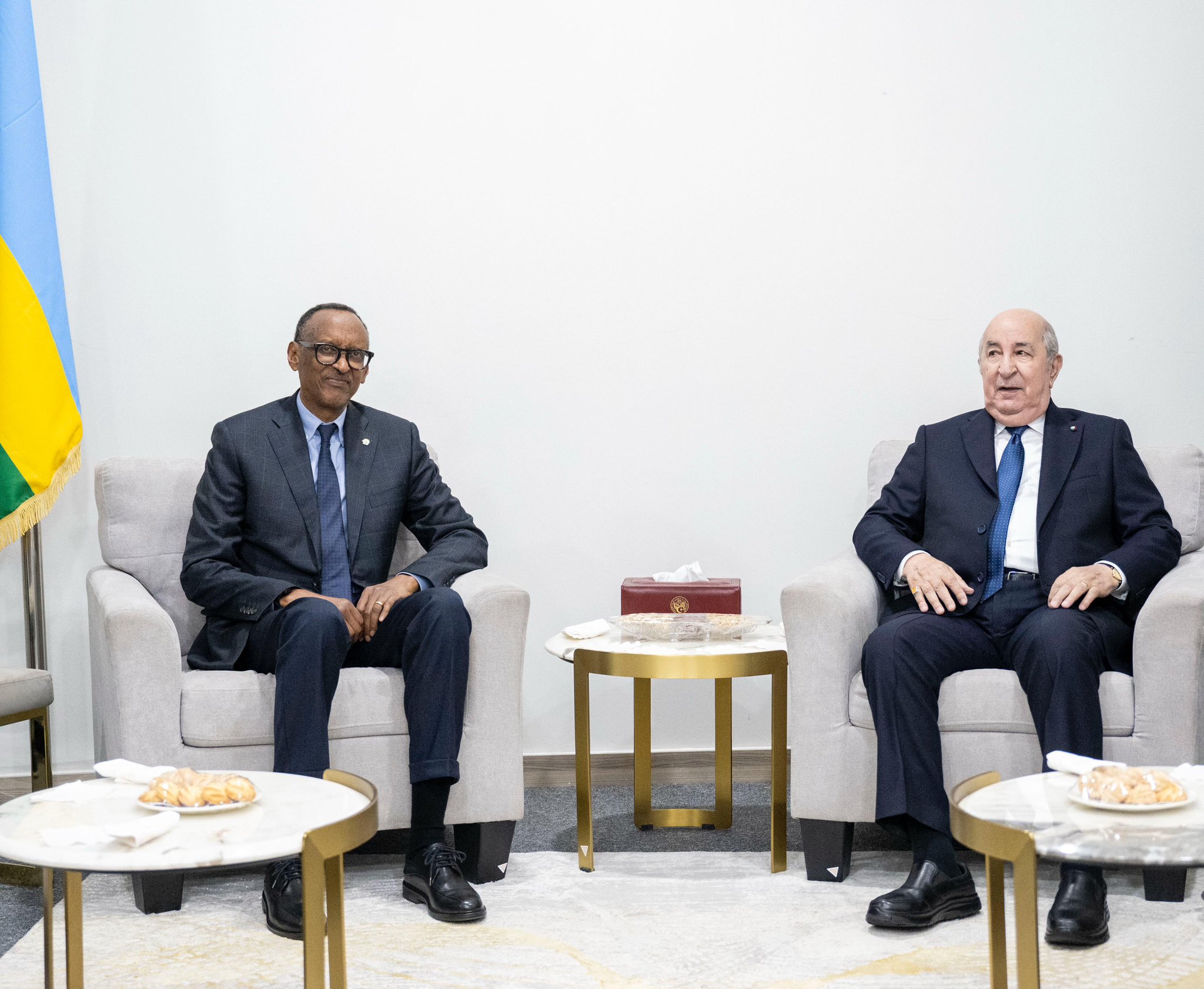 President Paul Kagame held discussions with his Algerian counterpart Abdelmadjid Tebboune on the sidelines of the Continental Forum on Education and Youth Employability in Nouakchott, Mauritania