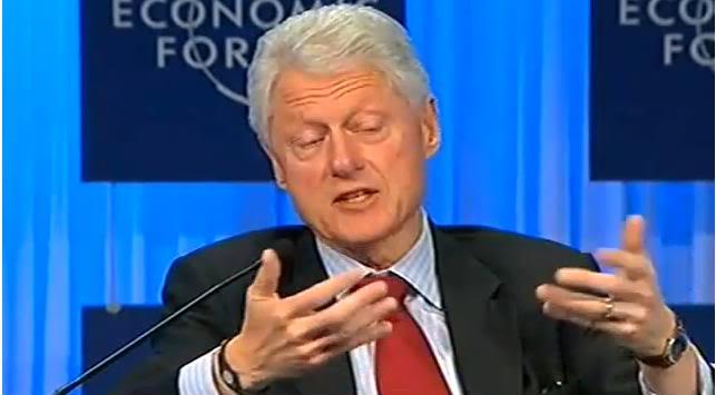 Former US president Bill Clinton wearing a Power Balance Bracelet