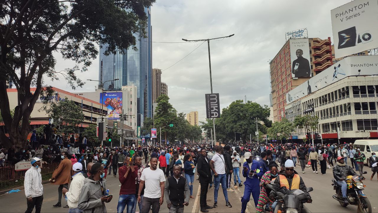 Protesters gathering in the Nairobi CBD on Monday, December 30 2024.