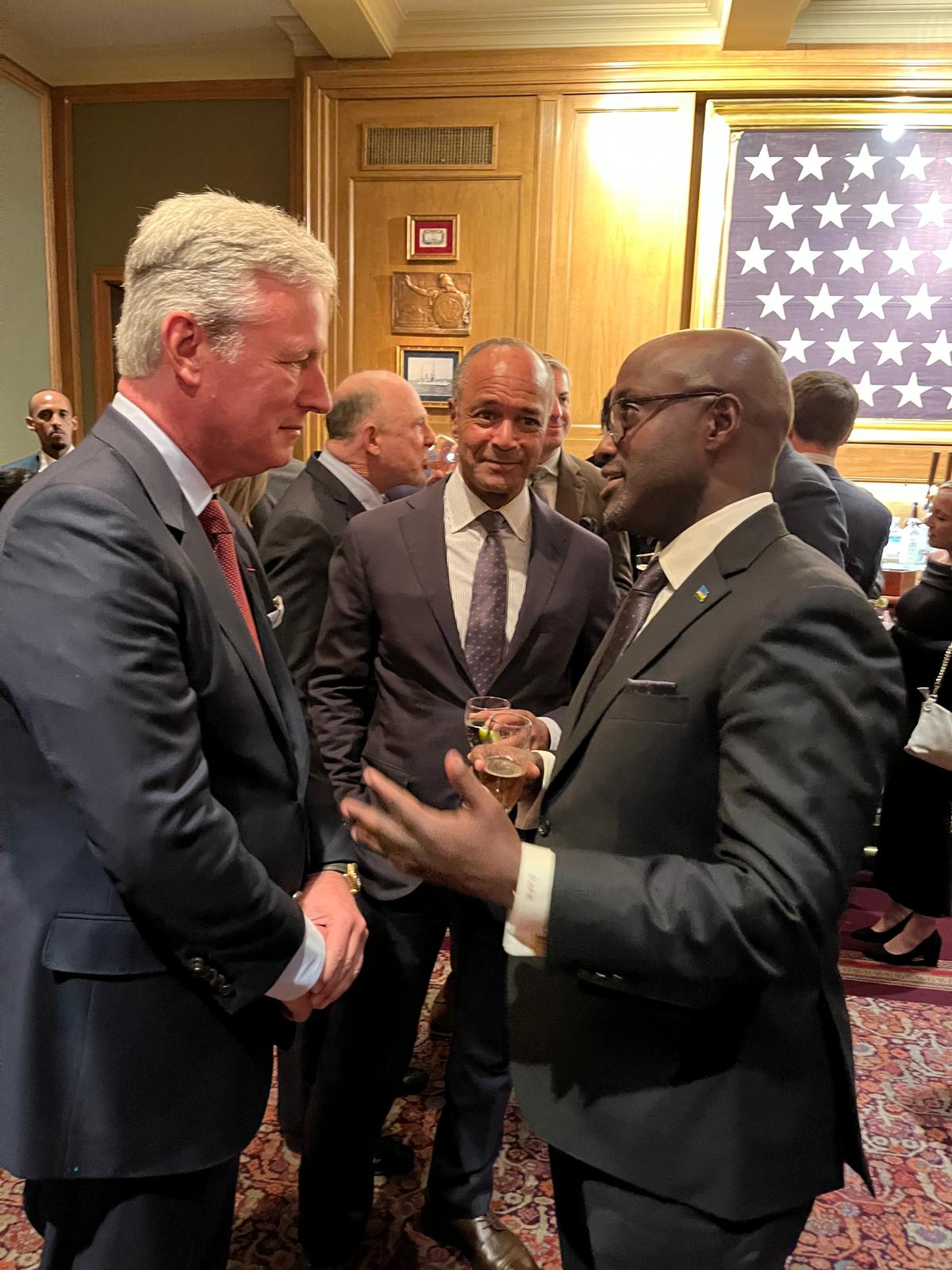 Rwanda’s Minister of Foreign Affairs and International Cooperation, Ambassador Olivier Nduhungirehe with Ambassador Robert C. O'Brien during the diplomatic reception held in Washington, D.C.