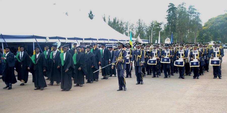 Students arriving at the graduation ceremony.