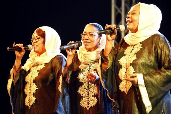 The Nightingales — Sudan's best-loved girl band — perform at a concert in the capital, Khartoum, on April 29, 2016. Stepping onto a Khartoum stage and launching into their first song, The Nightingales still raise whoops and cheers from adoring fans, 45 years after their debut.