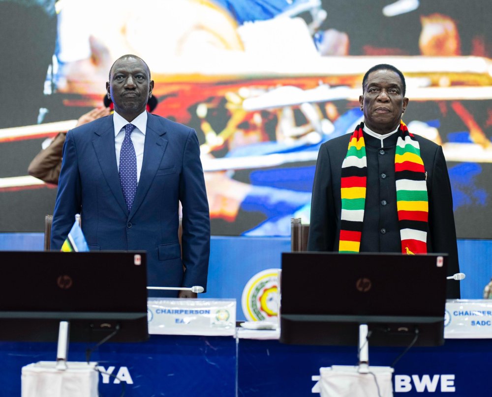 The meeting was co-chaired by Kenyan President Wlliam Ruto who doubles as the Chairperson of EAC and Emmerson Dambudzo Mnangagwa, President of the Republic of Zimbabwe and current Chairperson of the Southern African Development Community (SADC).