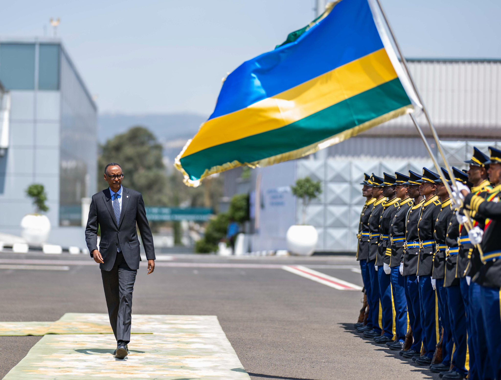 President Paul Kagame arrived in Addis Ababa, Ethiopia, on Friday afternoon.