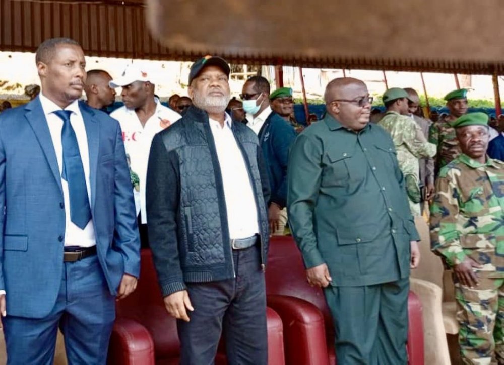 Corneille Nangaa (center), the leader of the AFC/M23, addressed the meeting.